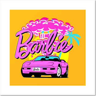 Sport Car Barbie Retro Posters and Art